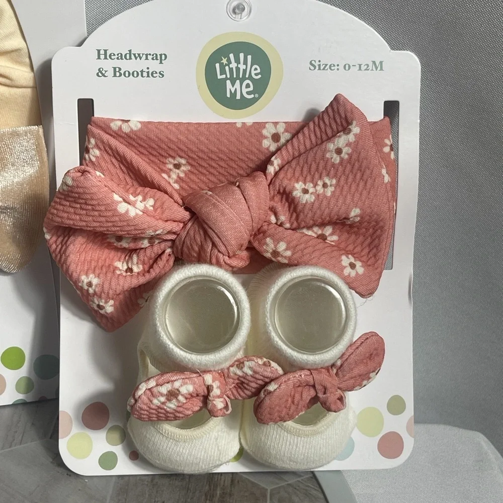 Little Me Baby Turban Wraps & Headwrap Booties Bundle 0–12M New with Tags